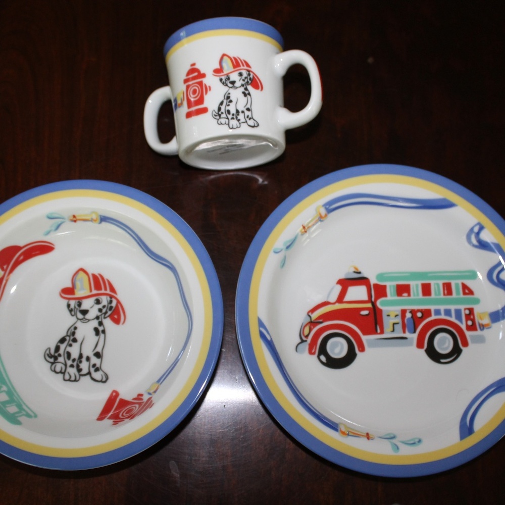 Tiffany & Co 3-Piece Fire Station China Set